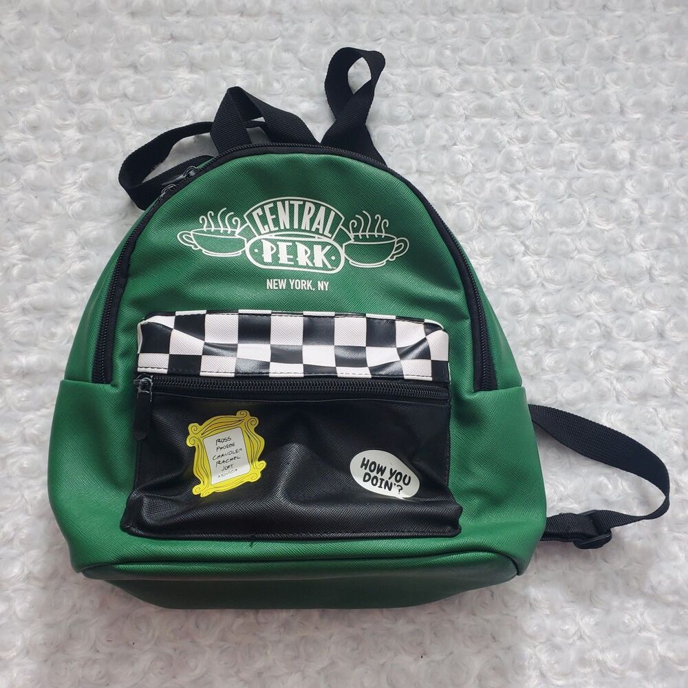 Friends Central Perk New York NY "How You Doin'?" Mini Backpack Green/Black